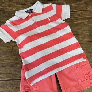 Ralph Lauren Boys Polo Shirt and Cargo Shorts- 2 Piece Set, size 3T